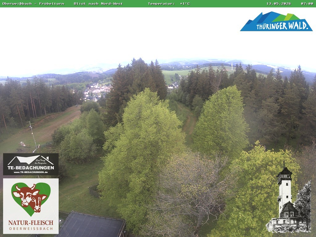 Archiv Foto Webcam Oberweissbach - Blick vom Fröbelturm