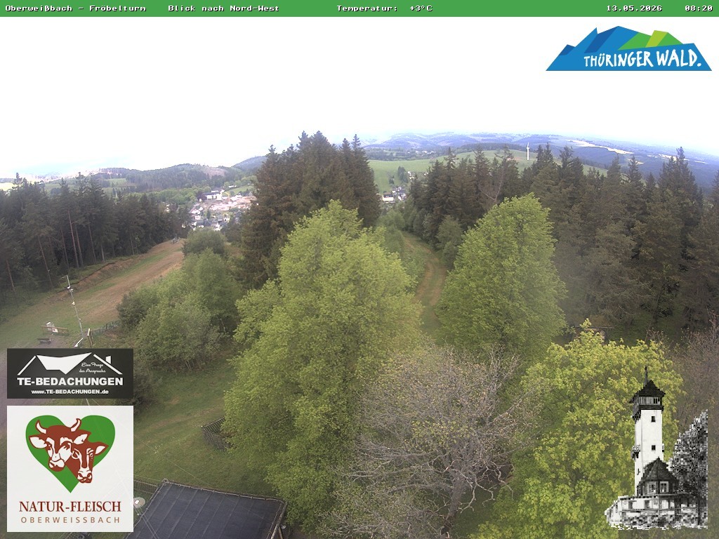 Archiv Foto Webcam Oberweissbach - Blick vom Fröbelturm