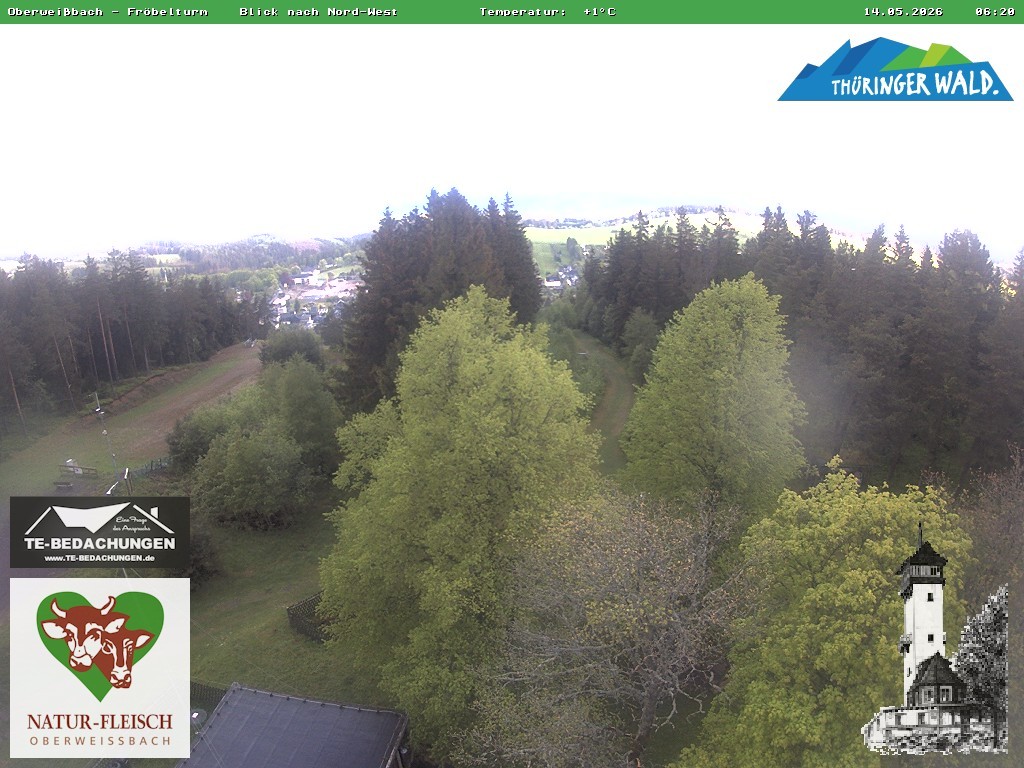Archiv Foto Webcam Oberweissbach - Blick vom Fröbelturm