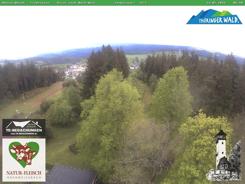 Archiv Foto Webcam Oberweissbach - Blick vom Fröbelturm