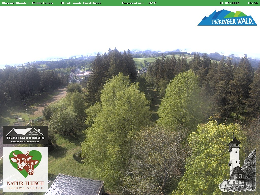 Archiv Foto Webcam Oberweissbach - Blick vom Fröbelturm