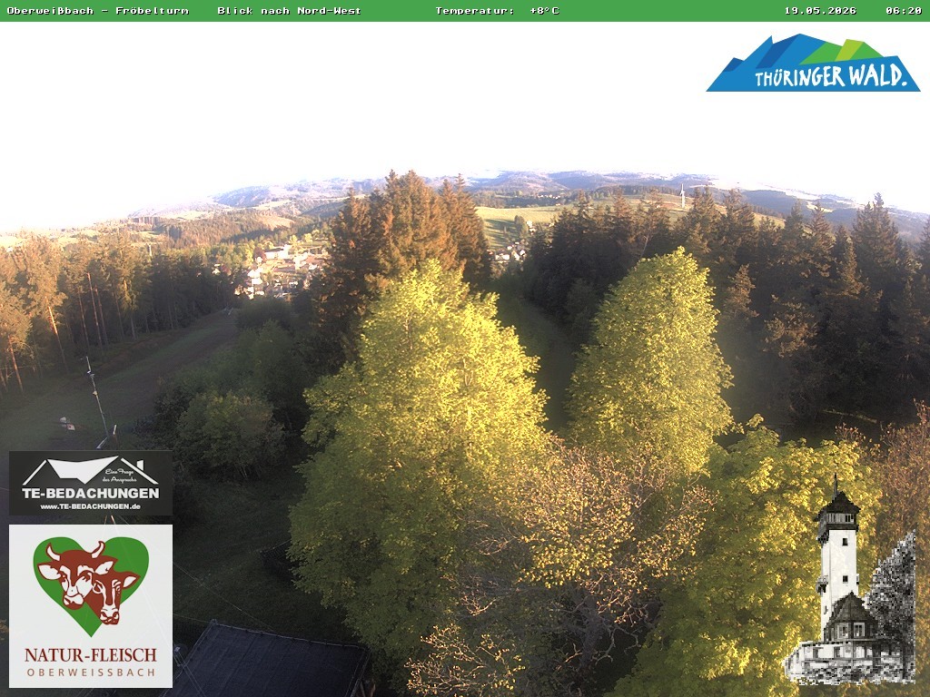 Archiv Foto Webcam Oberweissbach - Blick vom Fröbelturm