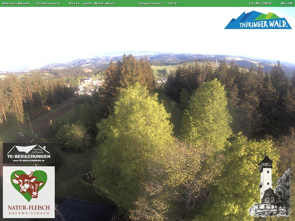 Archiv Foto Webcam Oberweissbach - Blick vom Fröbelturm