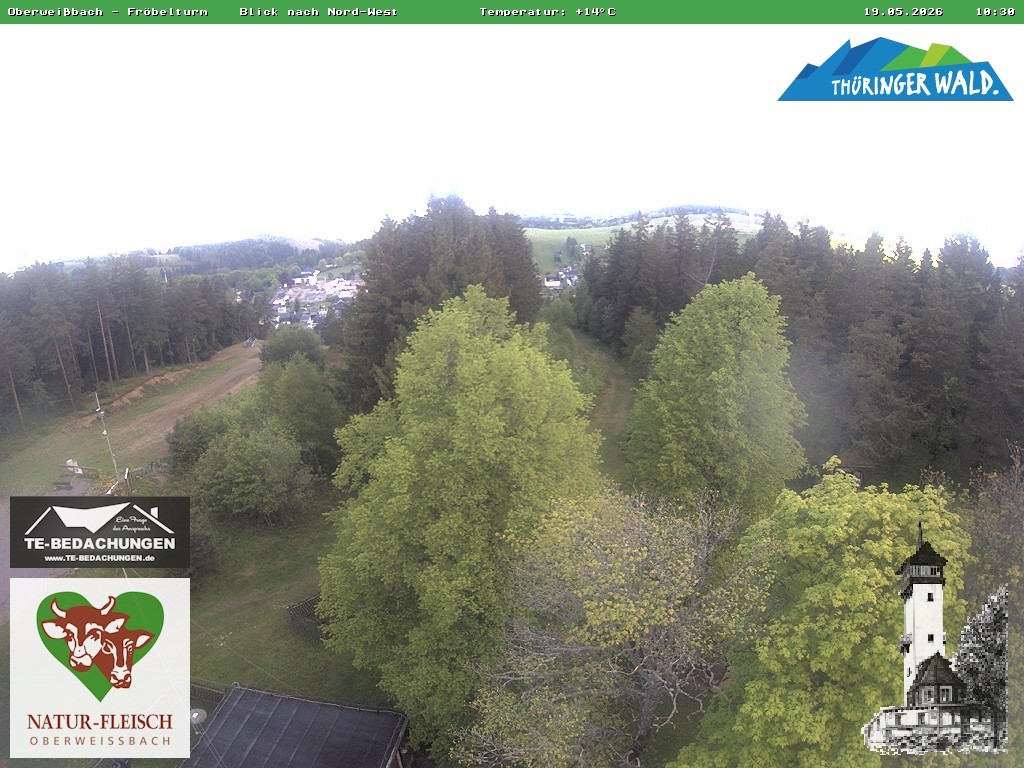 Archiv Foto Webcam Oberweissbach - Blick vom Fröbelturm