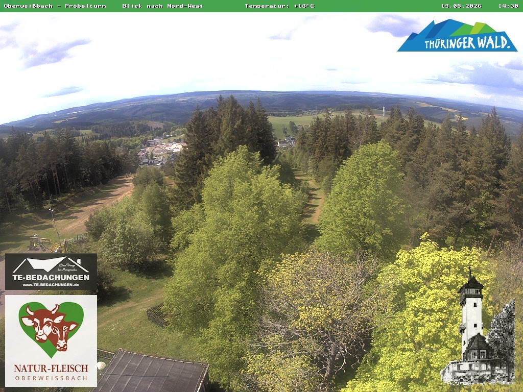 Archiv Foto Webcam Oberweissbach - Blick vom Fröbelturm