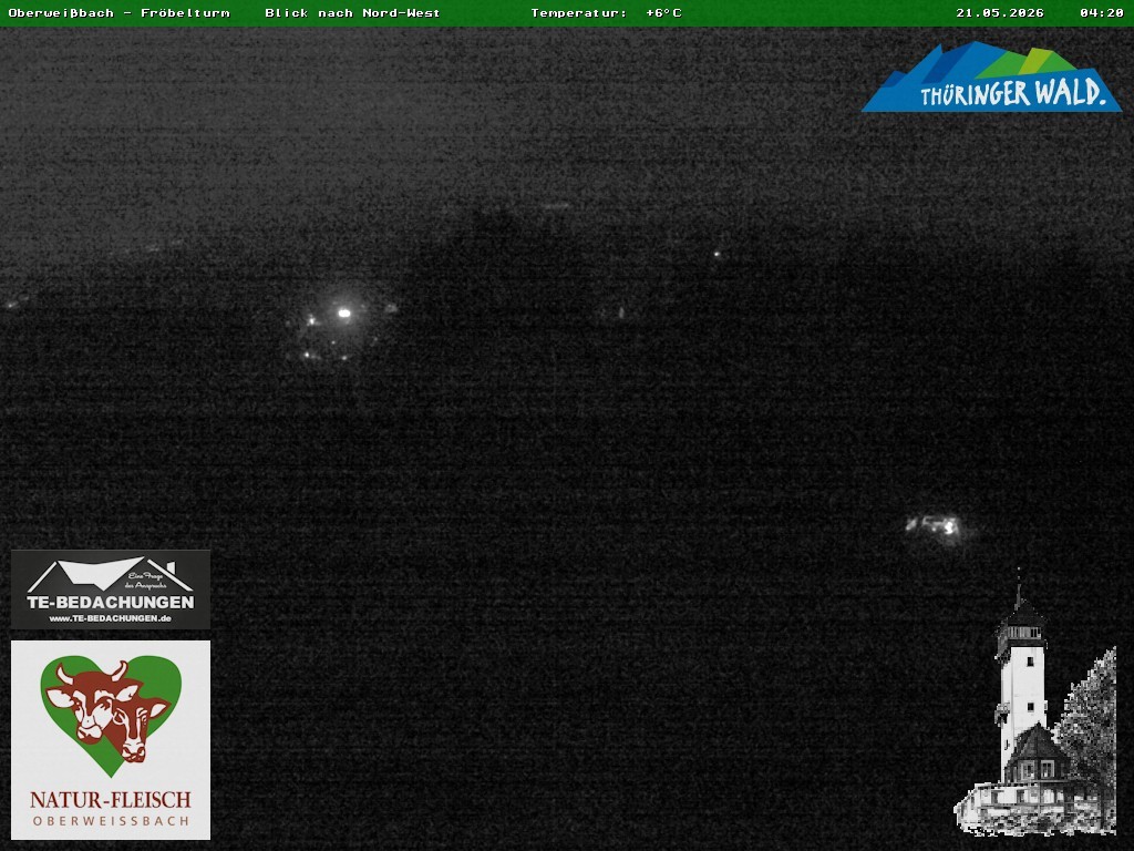 Archived image Webcam Oberweissbach - View from Froebelturm Restaurant