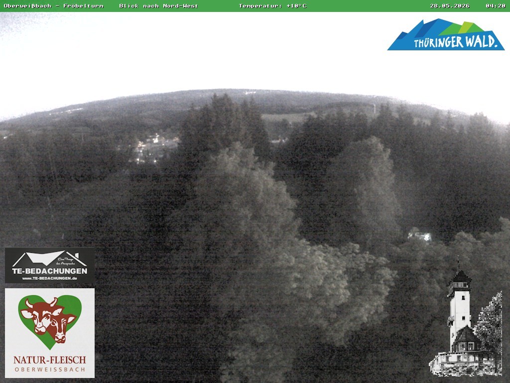Archived image Webcam Oberweissbach - View from Froebelturm Restaurant