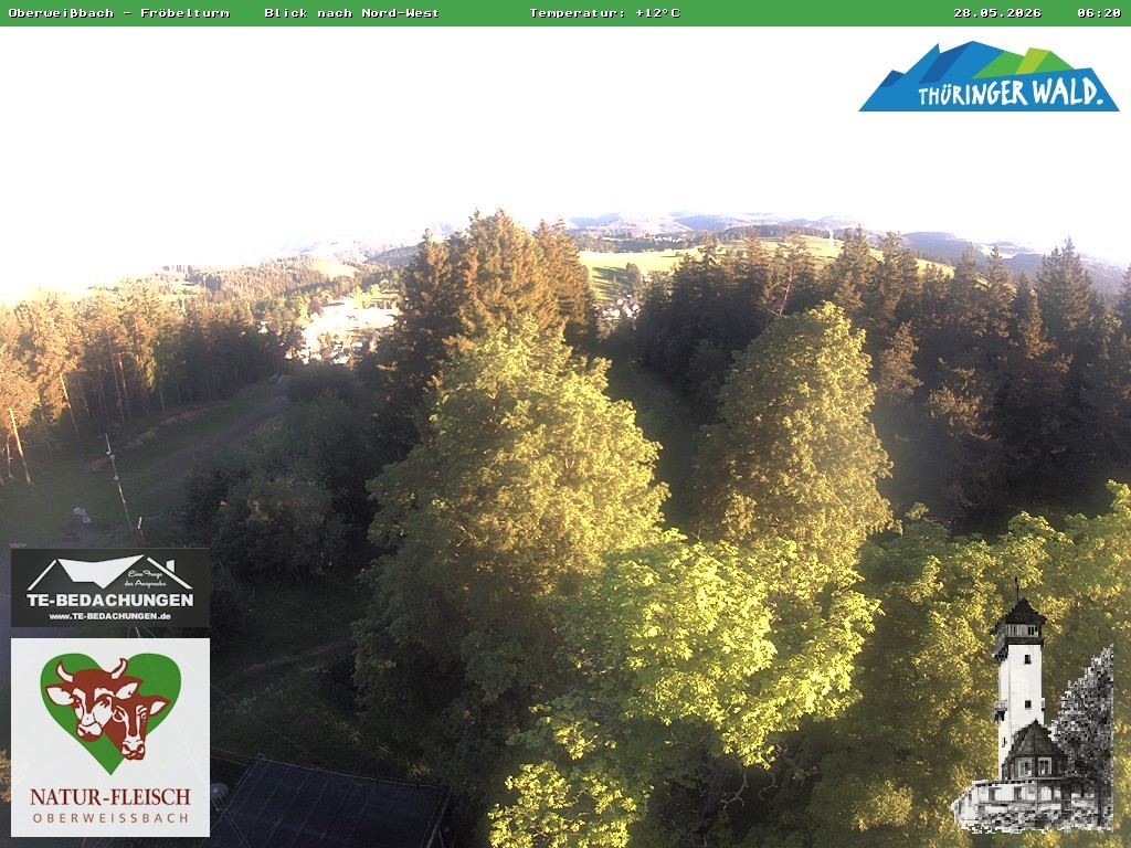 Archived image Webcam Oberweissbach - View from Froebelturm Restaurant