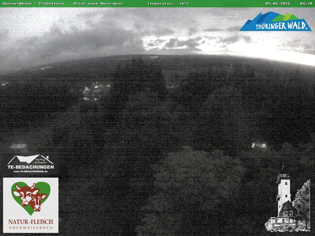 Archived image Webcam Oberweissbach - View from Froebelturm Restaurant