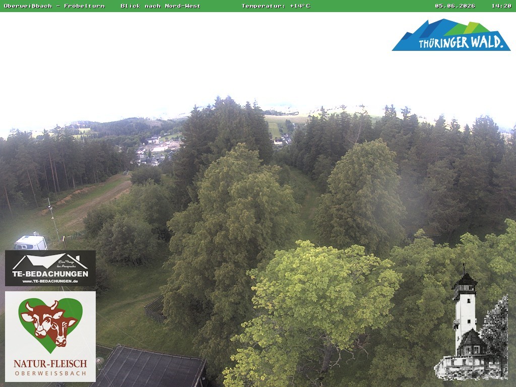 Archiv Foto Webcam Oberweissbach - Blick vom Fröbelturm