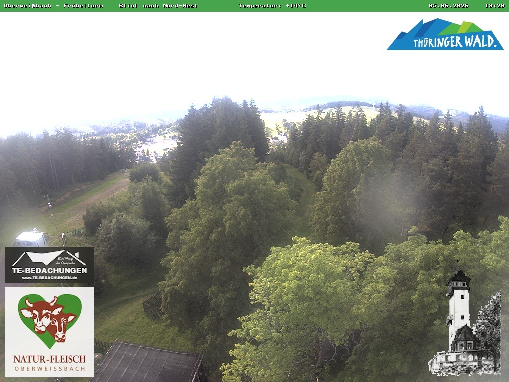 Archiv Foto Webcam Oberweissbach - Blick vom Fröbelturm