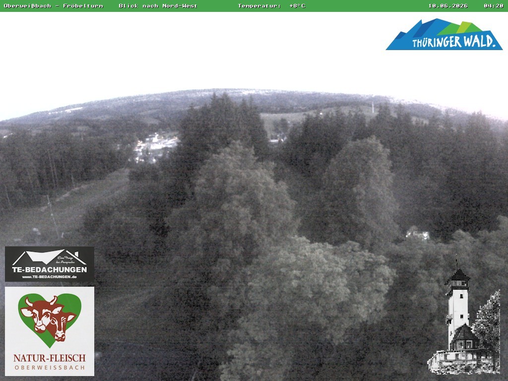 Archived image Webcam Oberweissbach - View from Froebelturm Restaurant