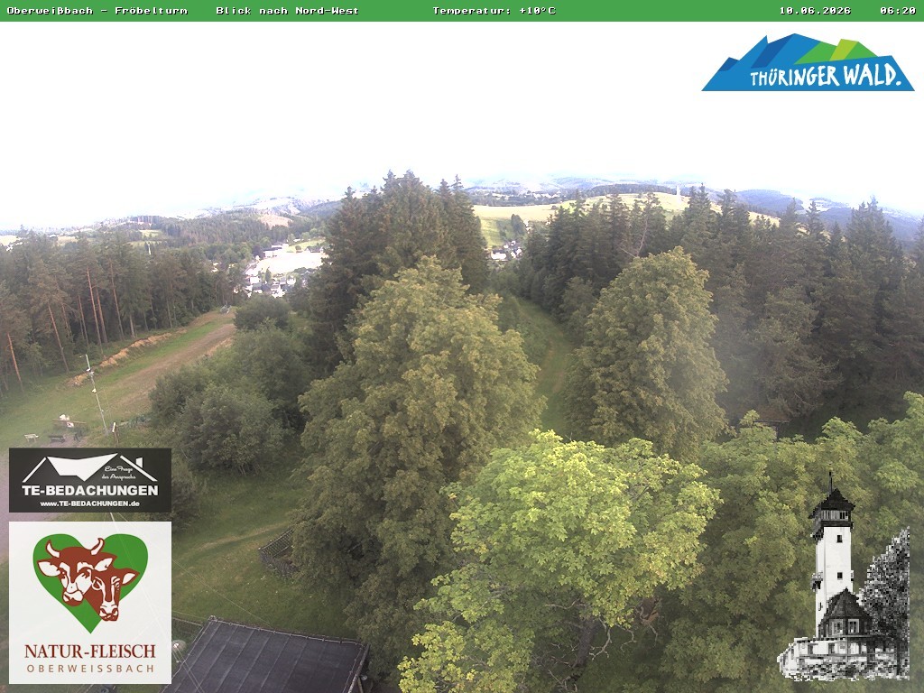 Archived image Webcam Oberweissbach - View from Froebelturm Restaurant