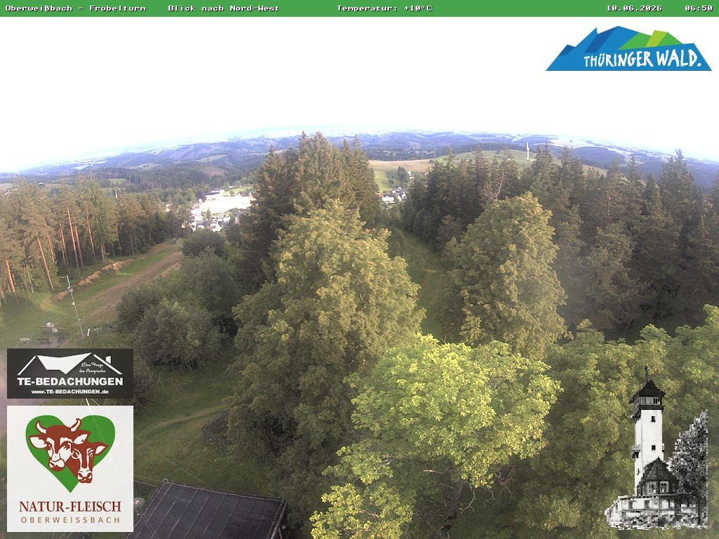 Archived image Webcam Oberweissbach - View from Froebelturm Restaurant