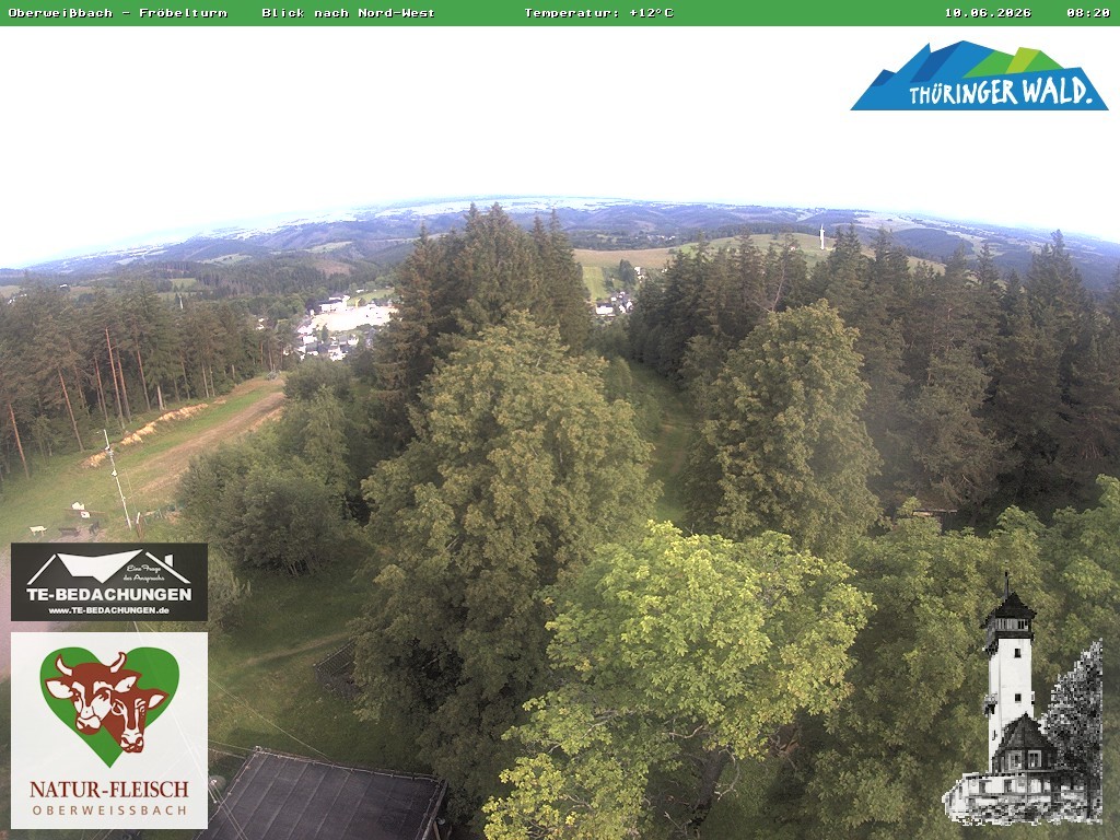Archived image Webcam Oberweissbach - View from Froebelturm Restaurant