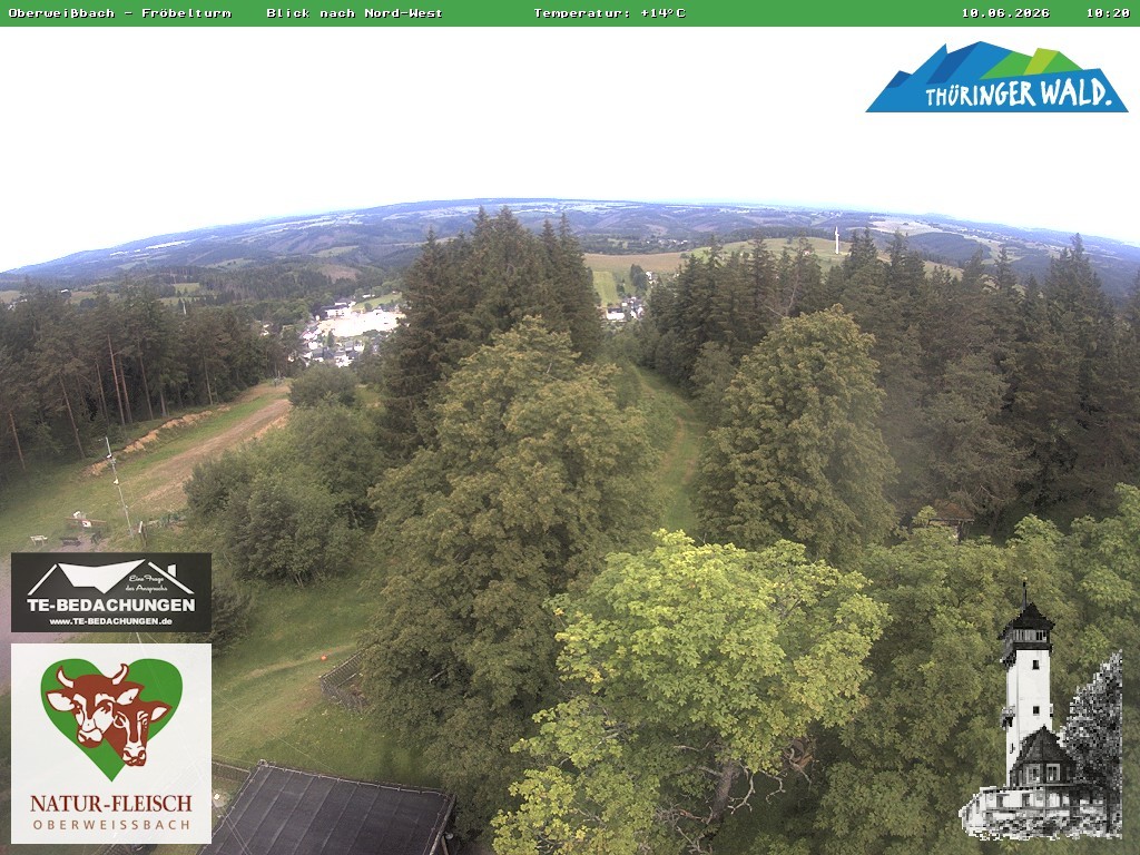 Archived image Webcam Oberweissbach - View from Froebelturm Restaurant