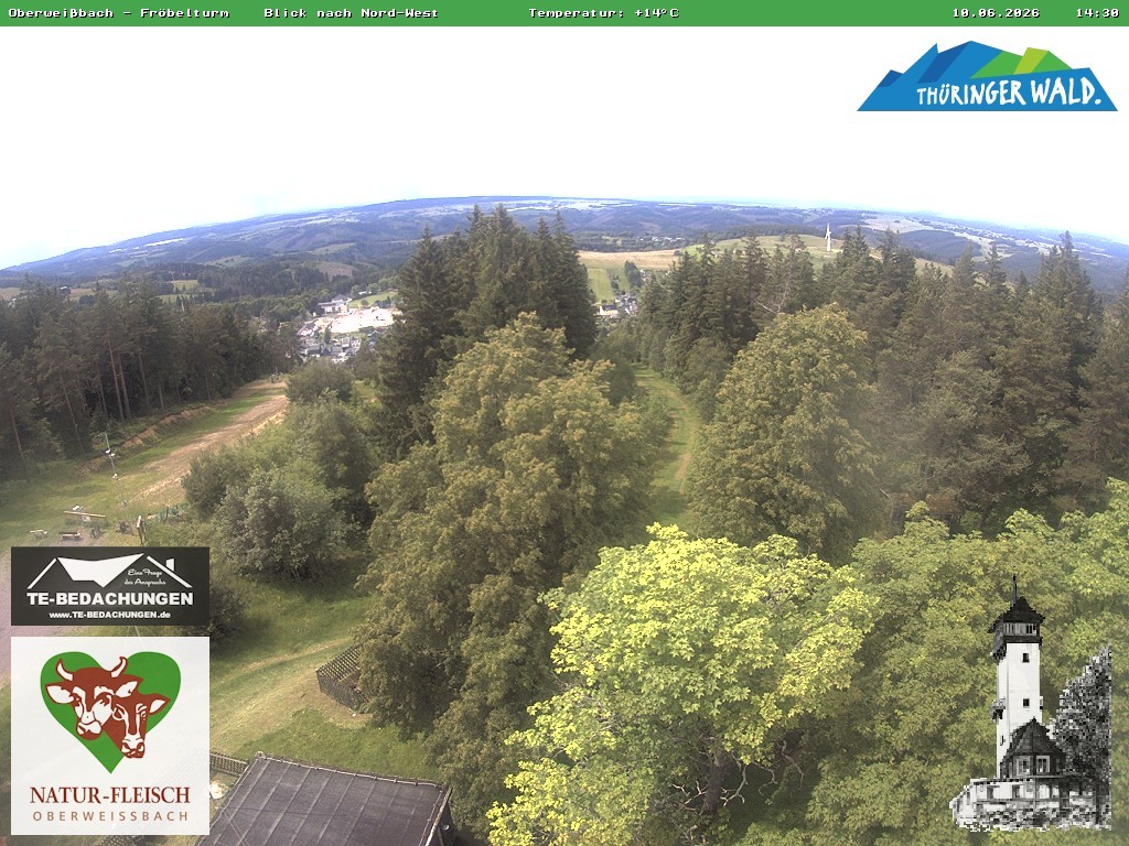 Archived image Webcam Oberweissbach - View from Froebelturm Restaurant