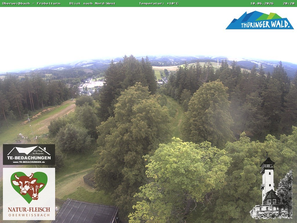 Archived image Webcam Oberweissbach - View from Froebelturm Restaurant