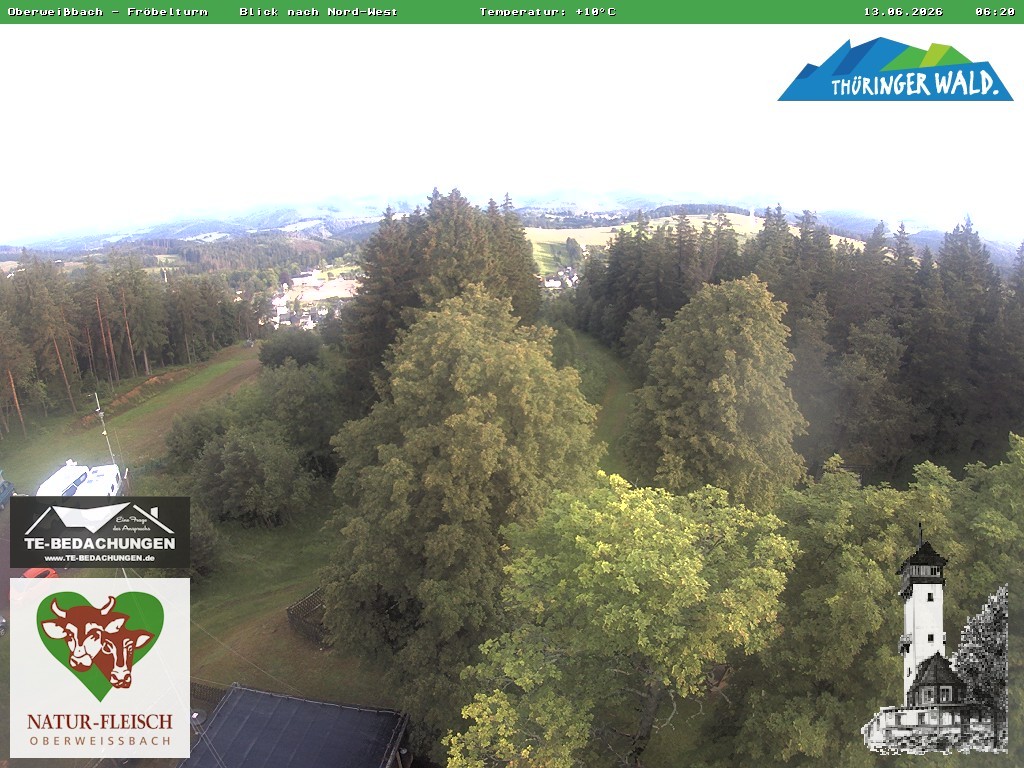 Archiv Foto Webcam Oberweissbach - Blick vom Fröbelturm