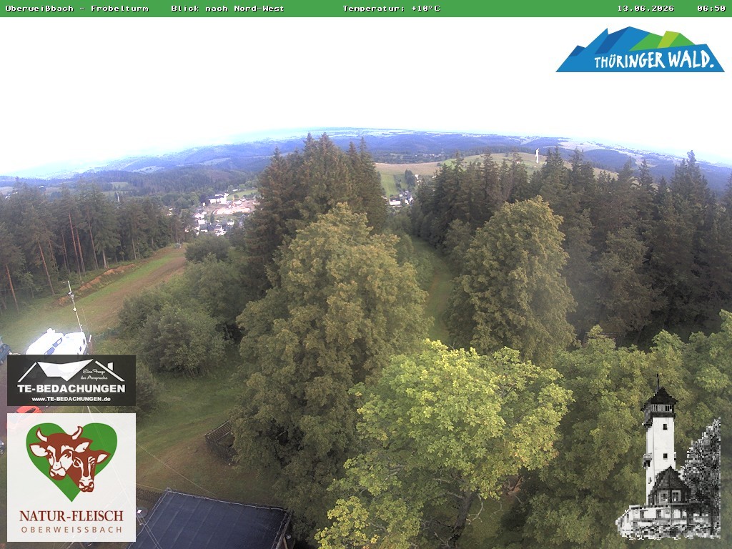 Archiv Foto Webcam Oberweissbach - Blick vom Fröbelturm