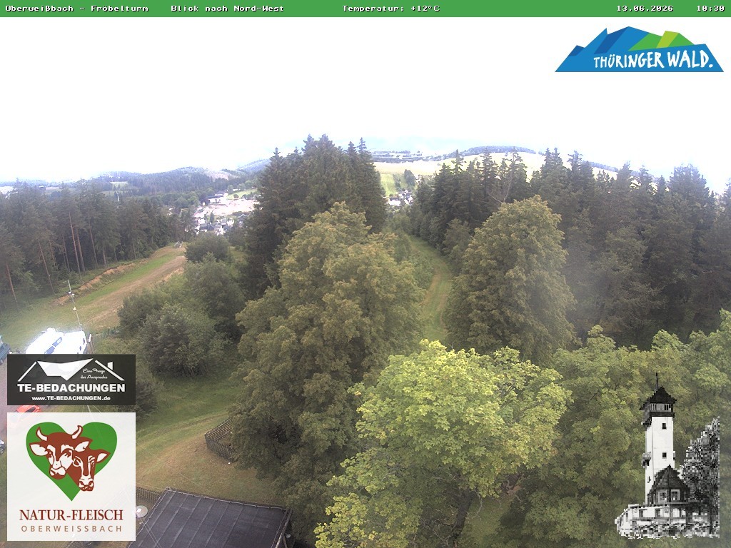 Archiv Foto Webcam Oberweissbach - Blick vom Fröbelturm