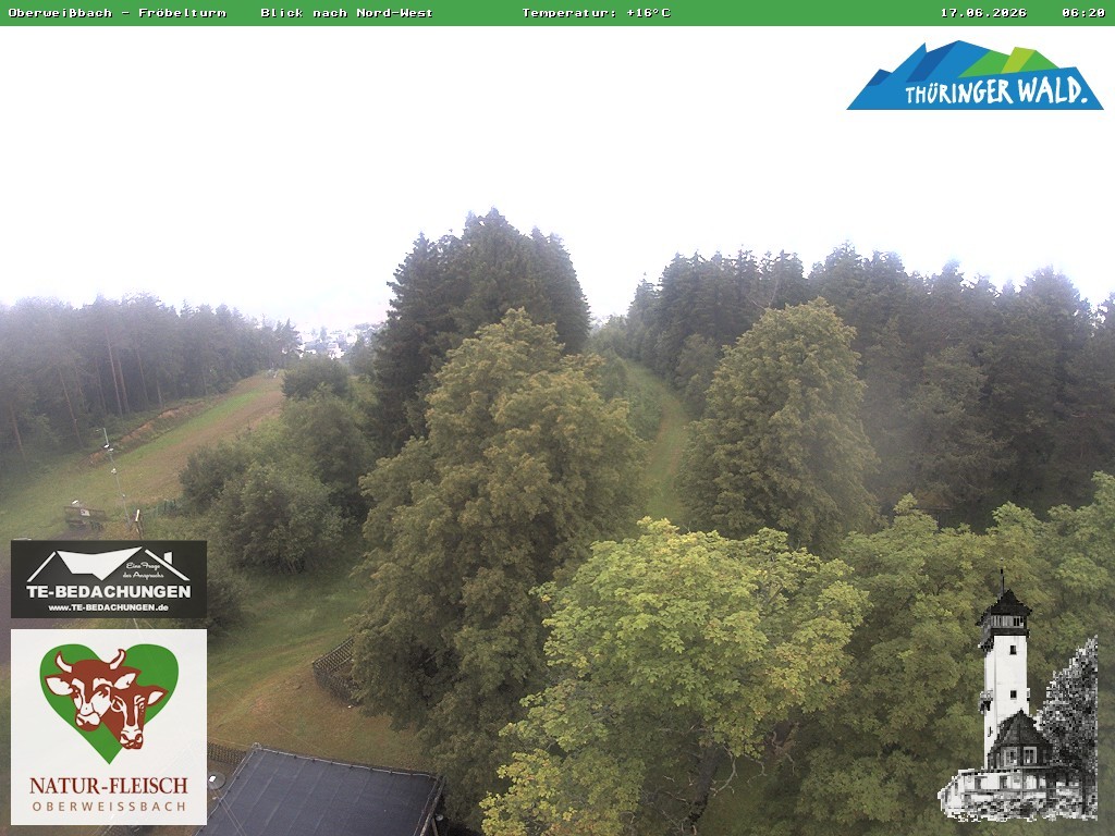 Archiv Foto Webcam Oberweissbach - Blick vom Fröbelturm