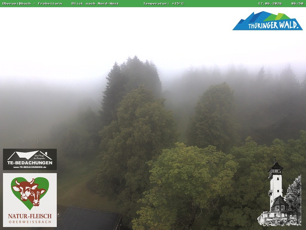 Archiv Foto Webcam Oberweissbach - Blick vom Fröbelturm