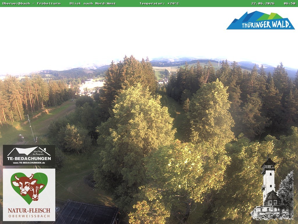 Archiv Foto Webcam Oberweissbach - Blick vom Fröbelturm