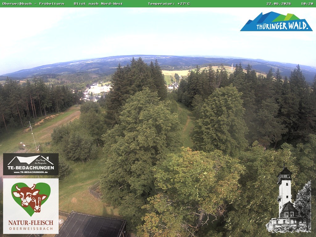 Archiv Foto Webcam Oberweissbach - Blick vom Fröbelturm