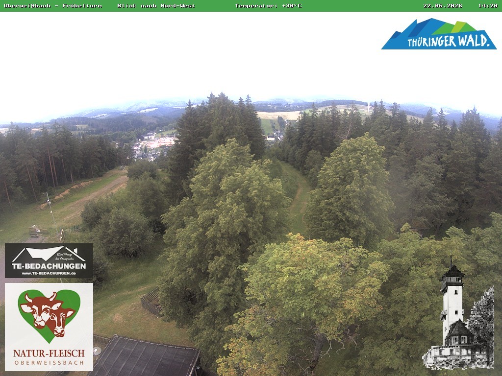 Archiv Foto Webcam Oberweissbach - Blick vom Fröbelturm