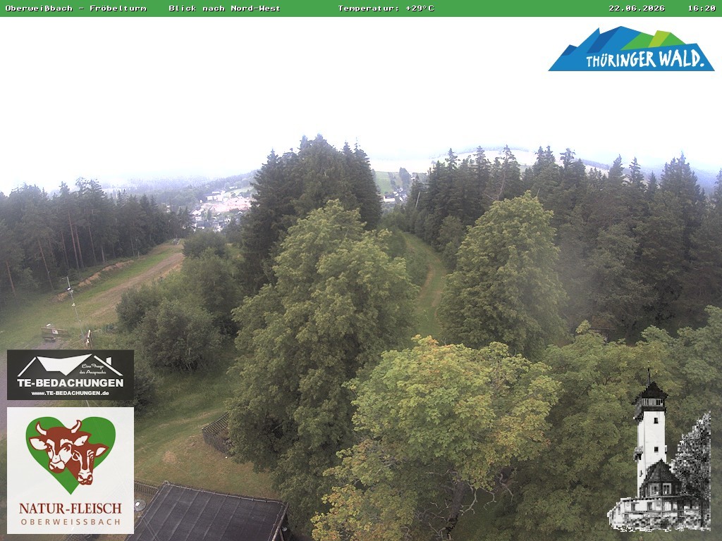 Archiv Foto Webcam Oberweissbach - Blick vom Fröbelturm