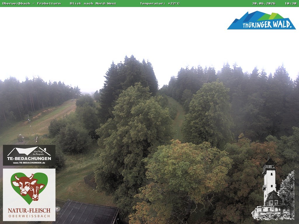 Archiv Foto Webcam Oberweissbach - Blick vom Fröbelturm