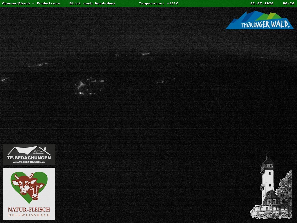Archived image Webcam Oberweissbach - View from Froebelturm Restaurant
