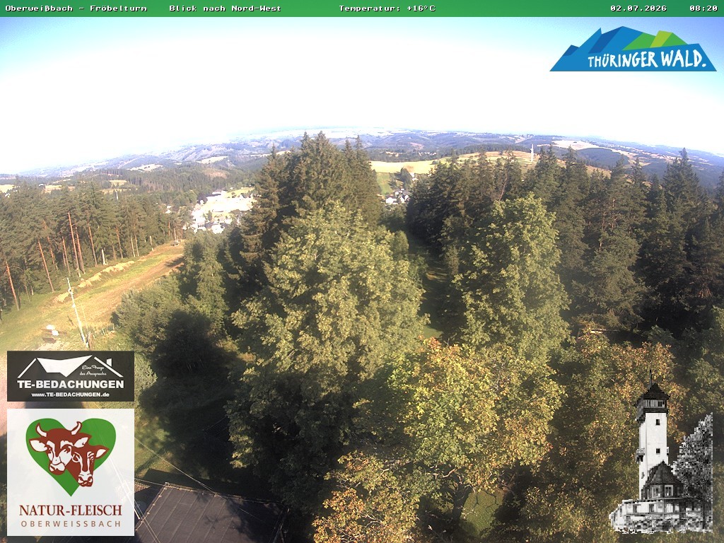 Archived image Webcam Oberweissbach - View from Froebelturm Restaurant