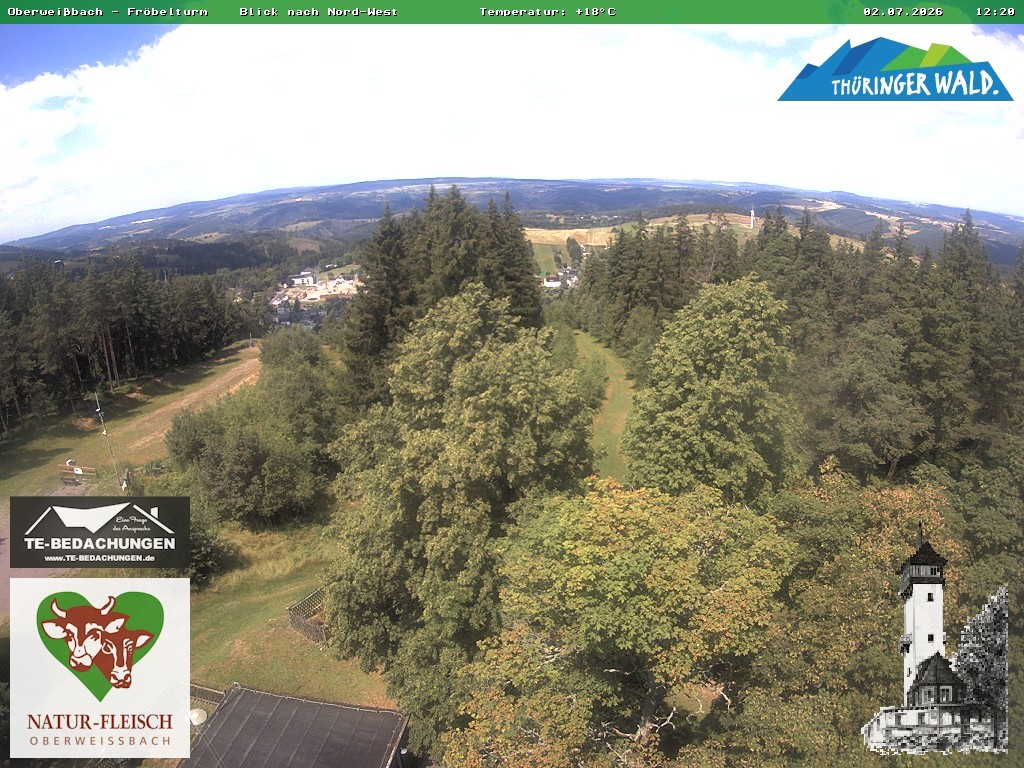 Archived image Webcam Oberweissbach - View from Froebelturm Restaurant