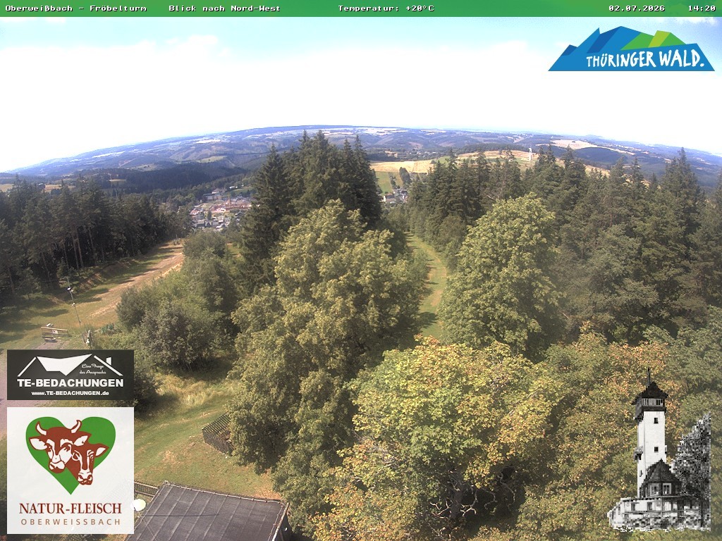 Archived image Webcam Oberweissbach - View from Froebelturm Restaurant