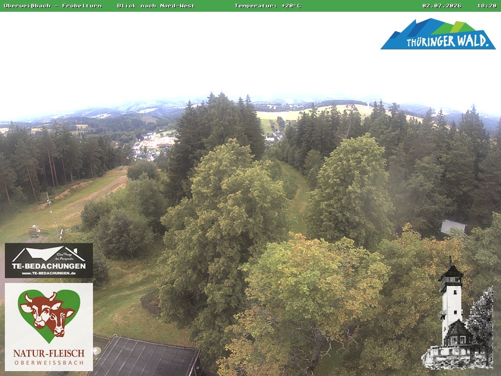 Archived image Webcam Oberweissbach - View from Froebelturm Restaurant