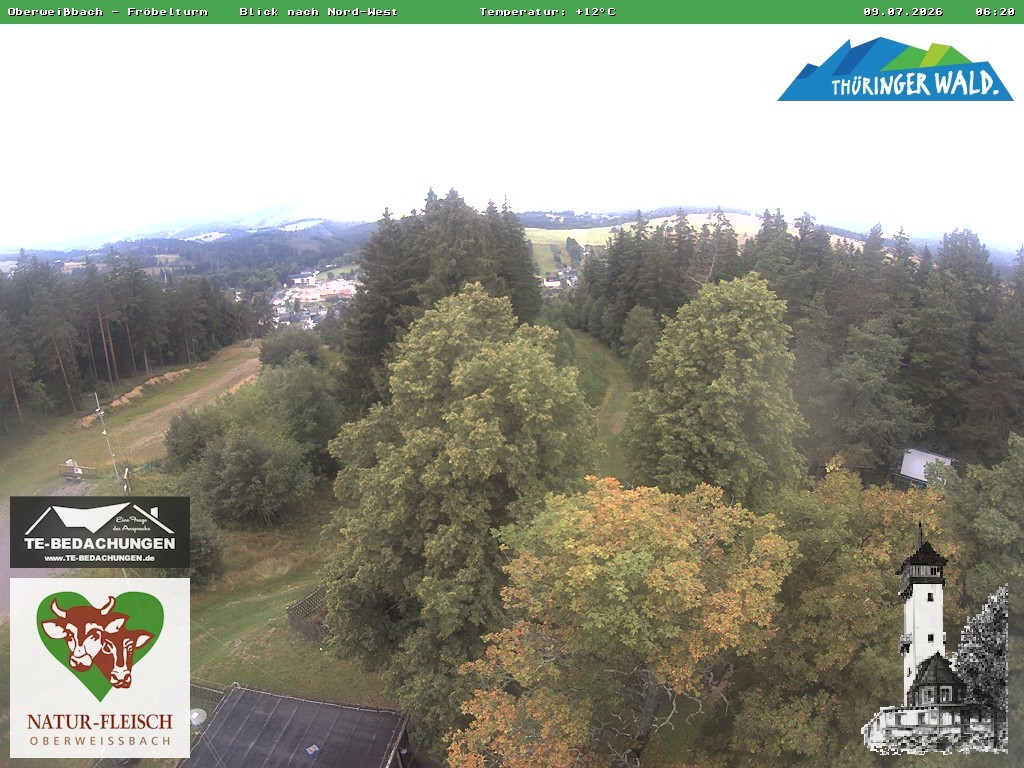 Archiv Foto Webcam Oberweissbach - Blick vom Fröbelturm