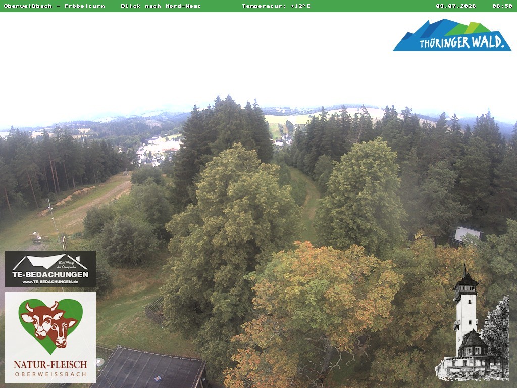 Archiv Foto Webcam Oberweissbach - Blick vom Fröbelturm