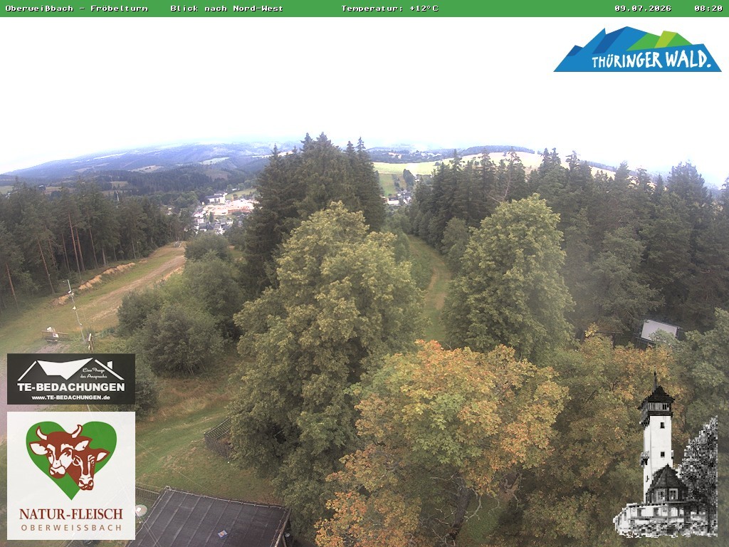 Archiv Foto Webcam Oberweissbach - Blick vom Fröbelturm