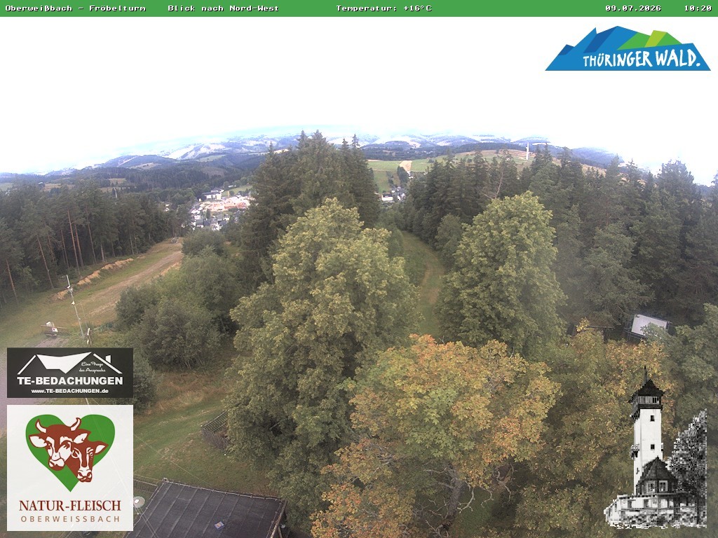 Archiv Foto Webcam Oberweissbach - Blick vom Fröbelturm