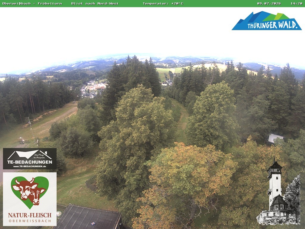 Archiv Foto Webcam Oberweissbach - Blick vom Fröbelturm