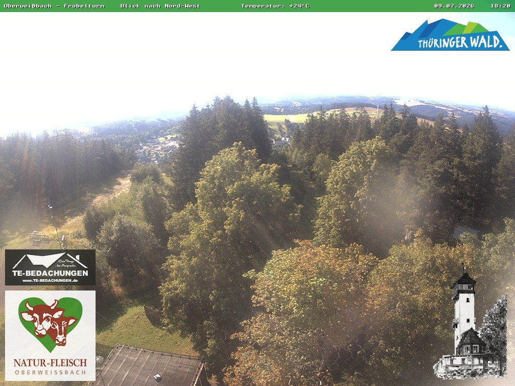 Archiv Foto Webcam Oberweissbach - Blick vom Fröbelturm