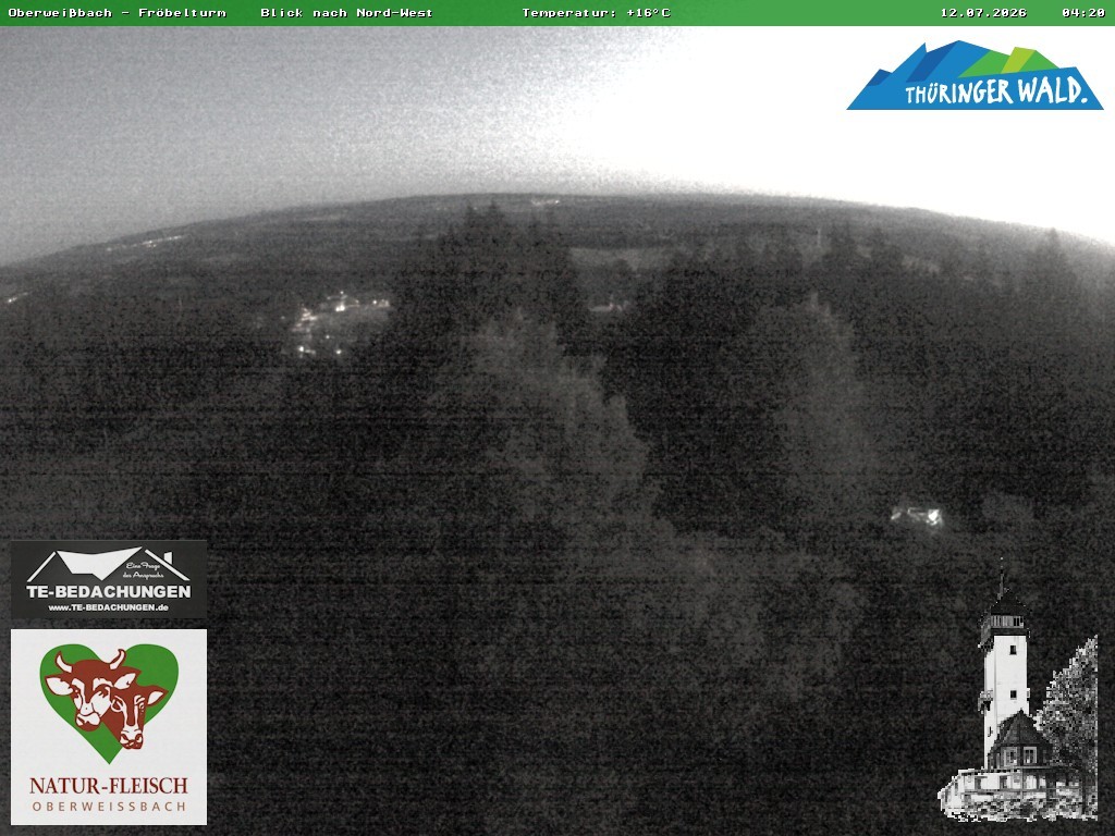 Archiv Foto Webcam Oberweissbach - Blick vom Fröbelturm
