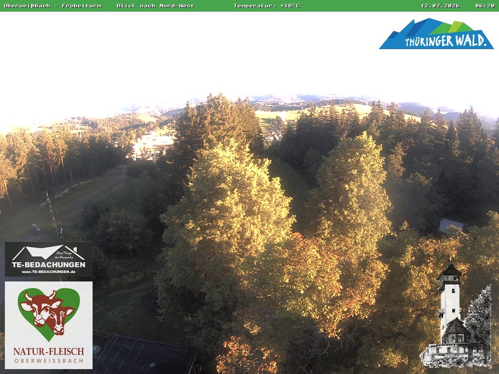 Archiv Foto Webcam Oberweissbach - Blick vom Fröbelturm