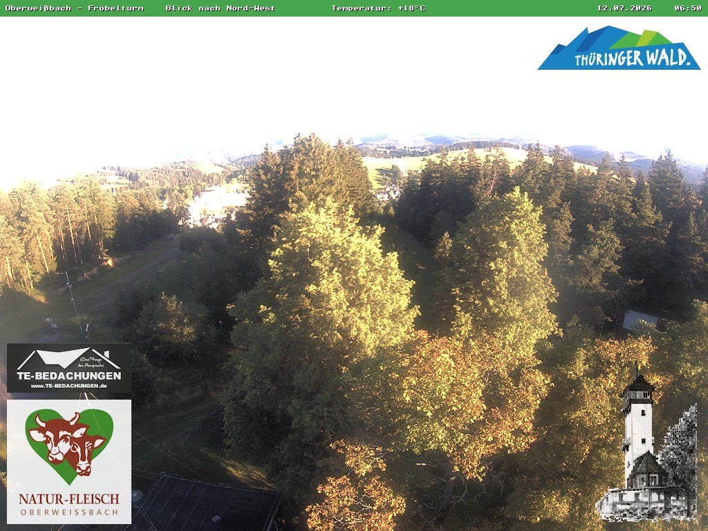 Archiv Foto Webcam Oberweissbach - Blick vom Fröbelturm