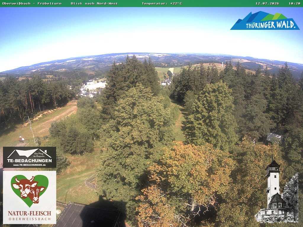 Archiv Foto Webcam Oberweissbach - Blick vom Fröbelturm
