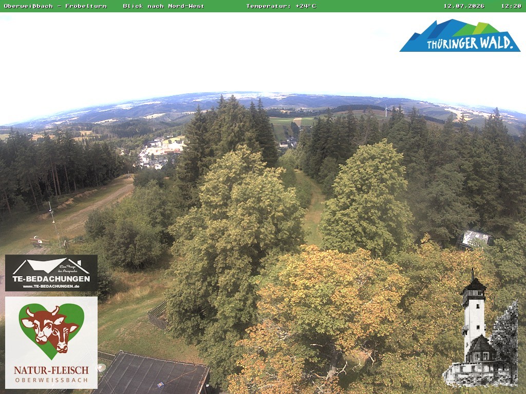 Archiv Foto Webcam Oberweissbach - Blick vom Fröbelturm