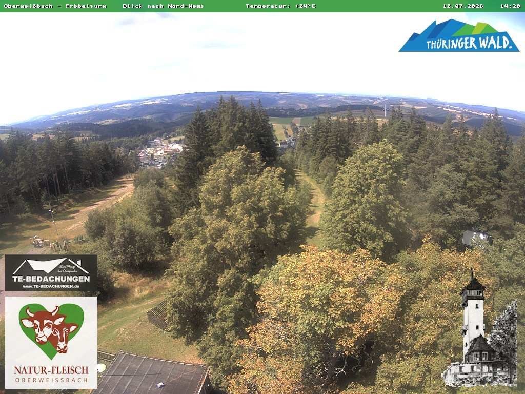 Archiv Foto Webcam Oberweissbach - Blick vom Fröbelturm
