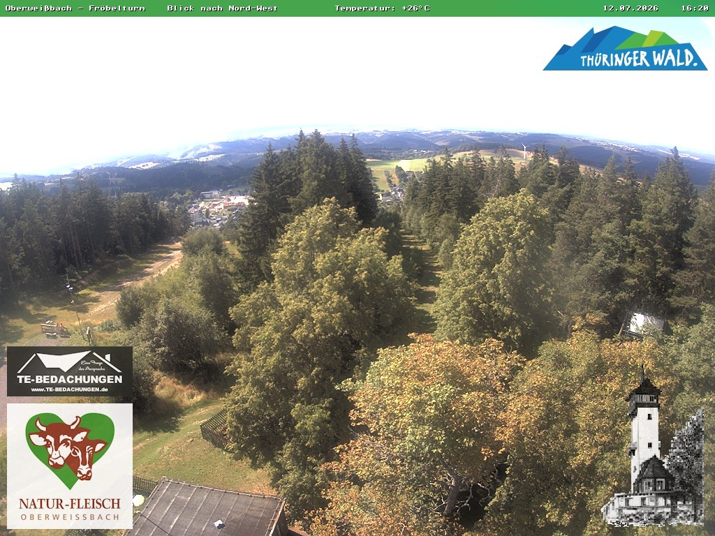Archiv Foto Webcam Oberweissbach - Blick vom Fröbelturm